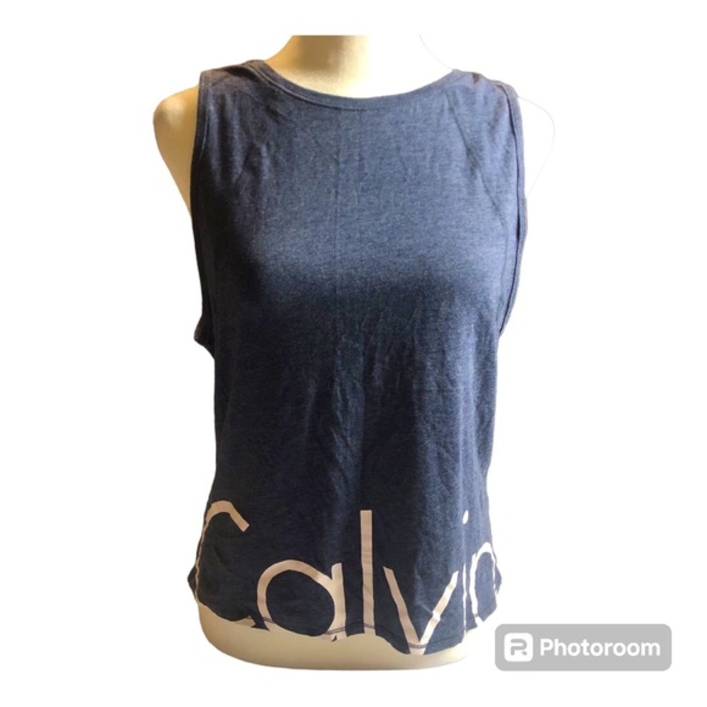 Calvin Klein Performance Logo Tank Top Blue  XS NWT price firm